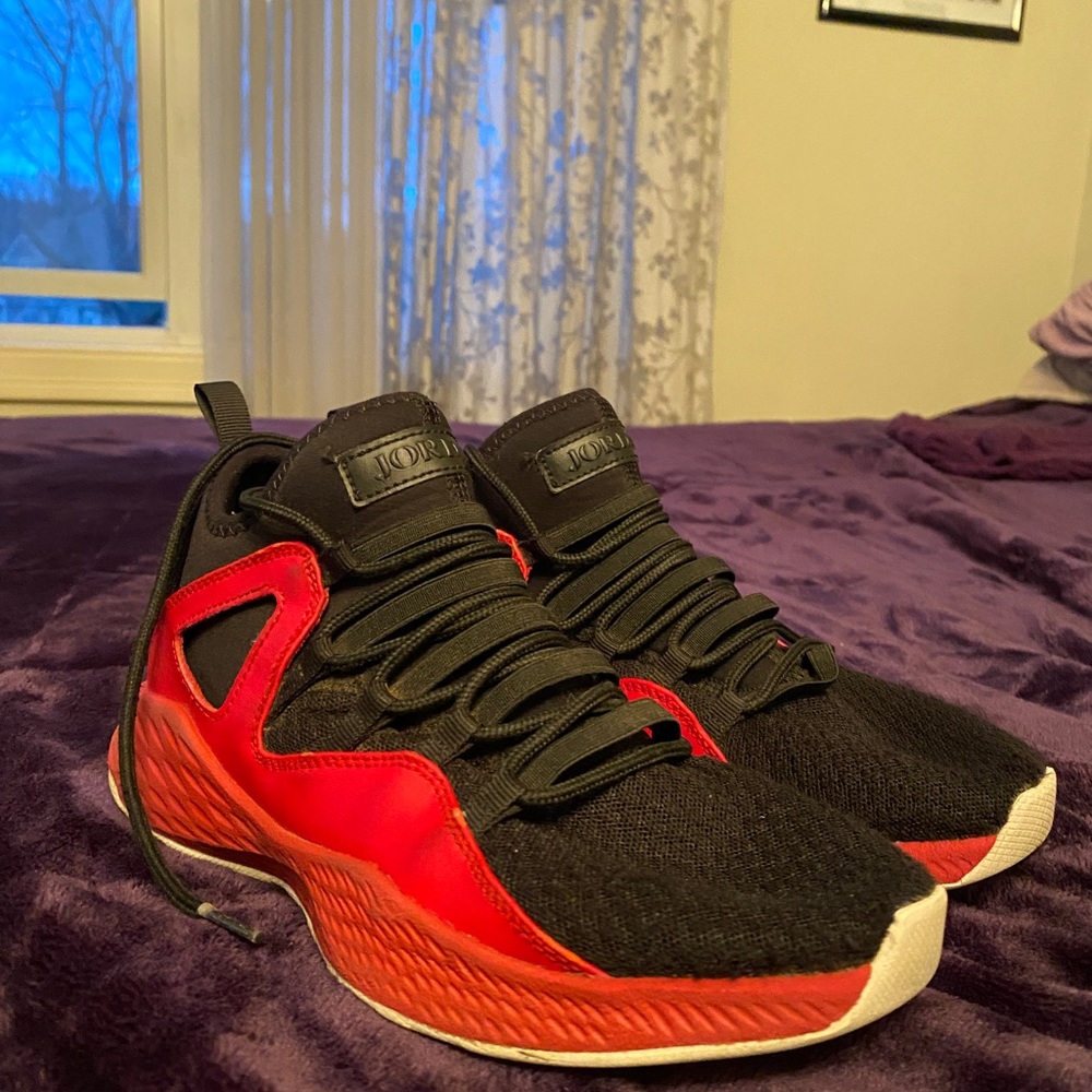 Black and Red Air Jordans Youth Size 6
